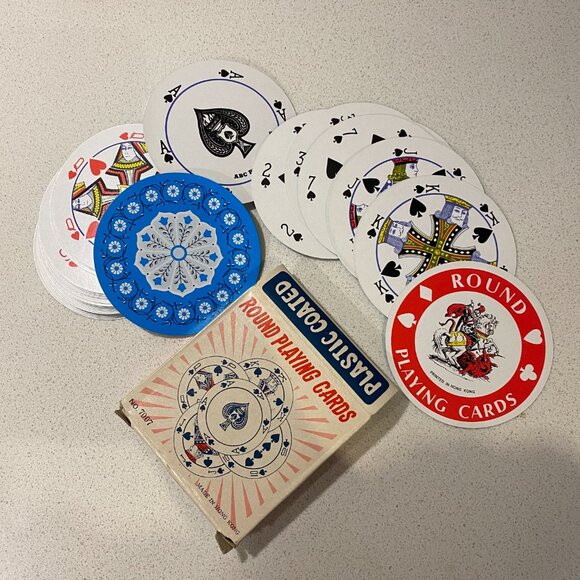 LOT OF 2 FULL DECKS VINTAGE ROUND CARDS - Picture 1 of 11